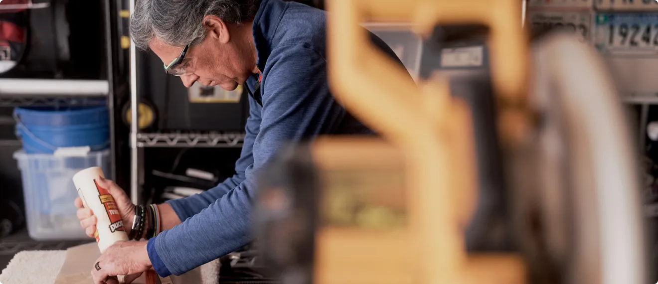 Michael working on a project