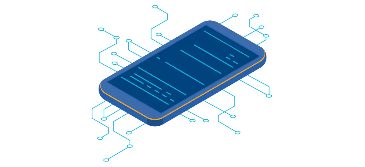 illustration of connected smart phone