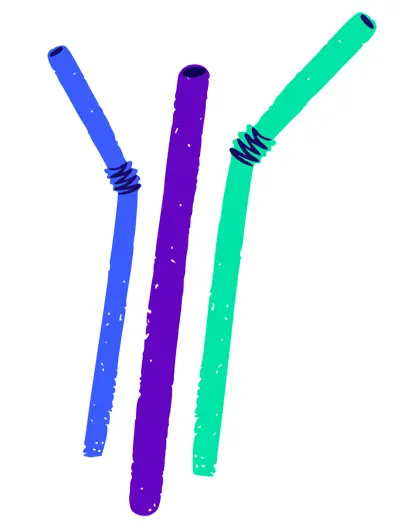 Illustration of Plastic Straws