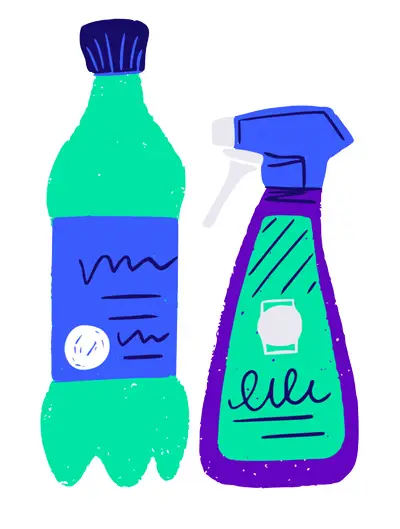 Illustration of Plastic Bottles