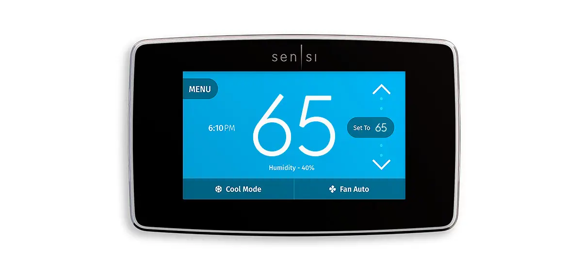 Smart thermostat set to 65