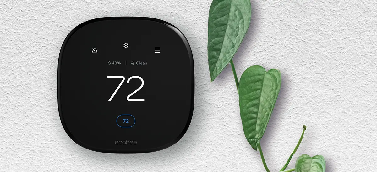 Smart thermostat set to 72 degrees