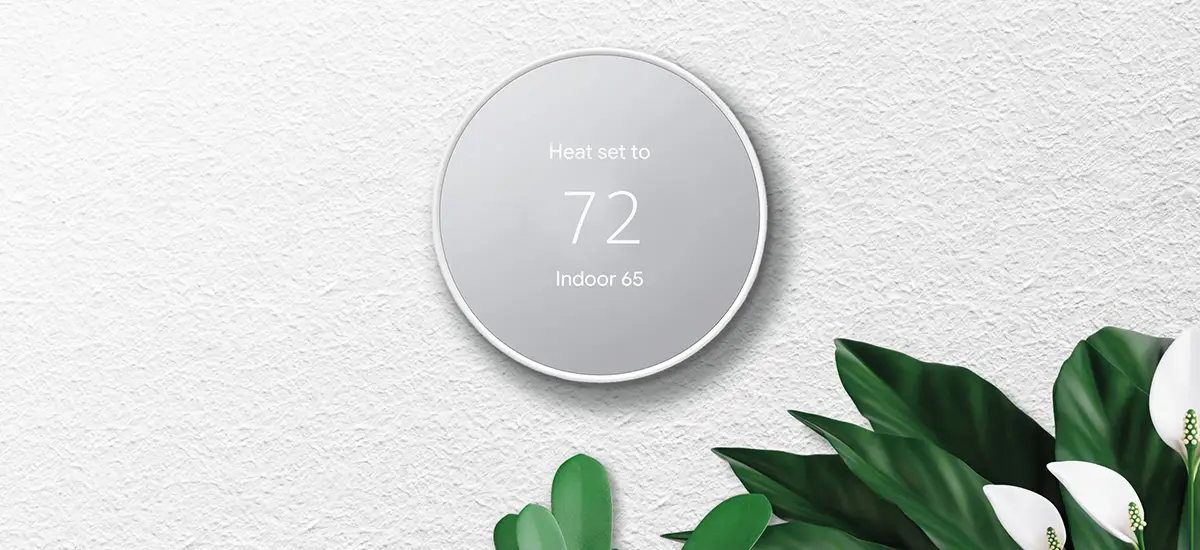 Smart thermostat set to 72 degrees