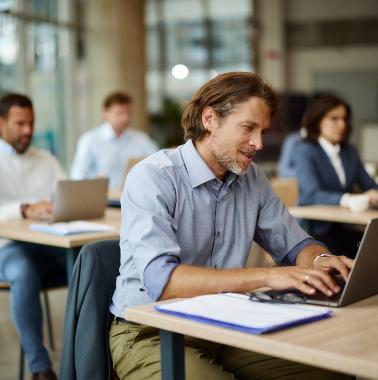 person working on computer